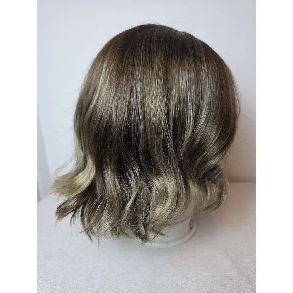 Estetica Wig Short Brunette Highlights With Fringe Iced Mocha Lace Front Bob